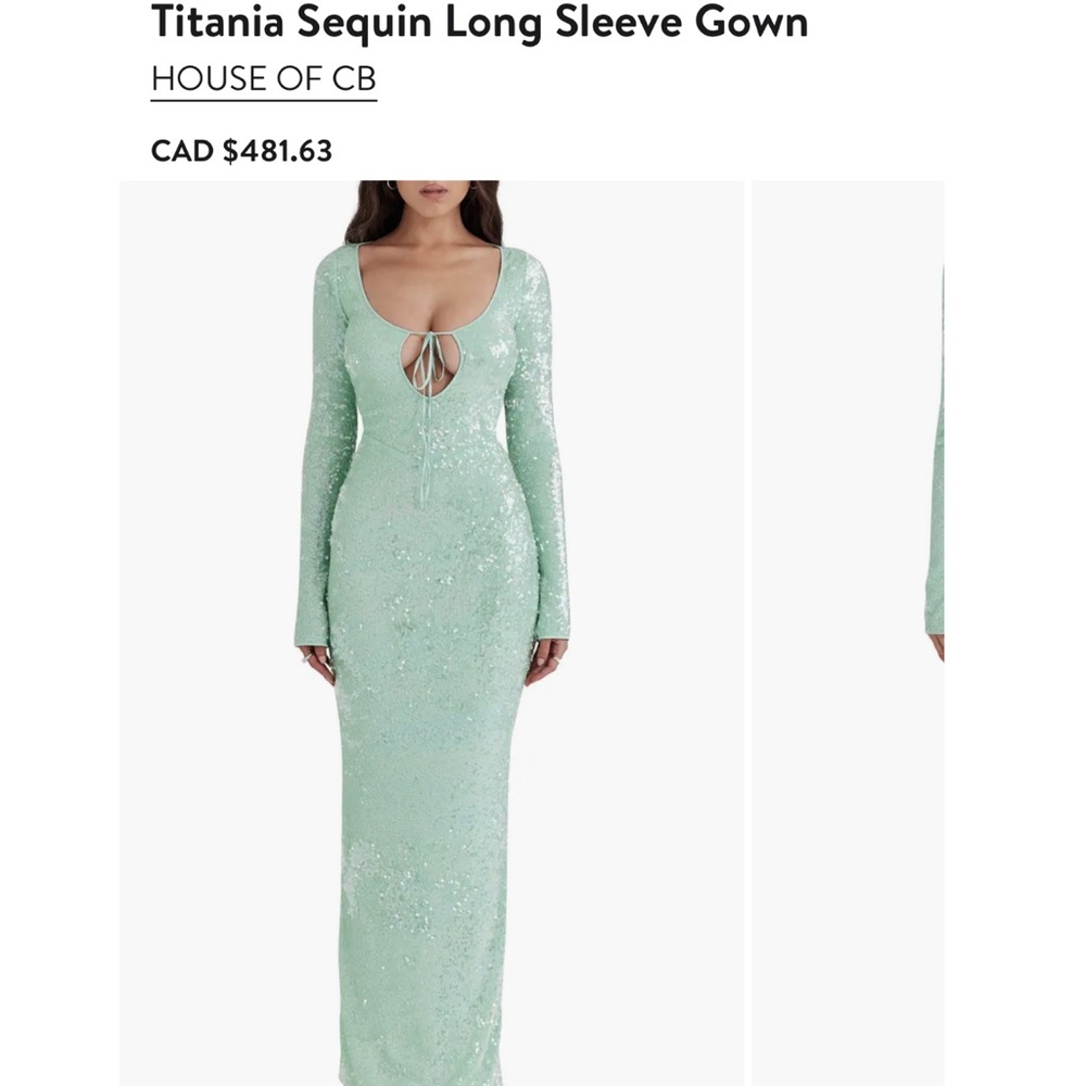 House of cb mint sequin dress